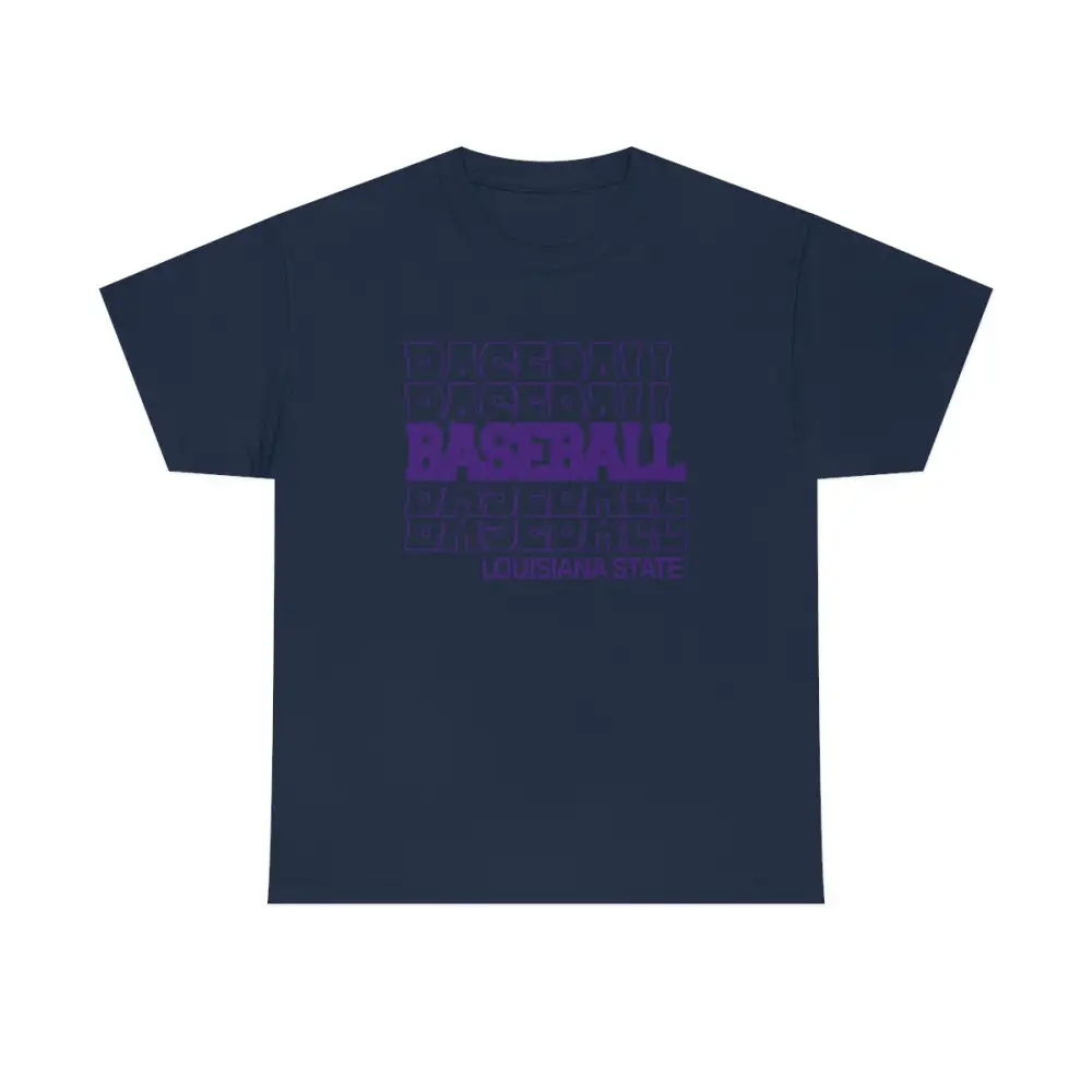 Baseball Louisiana State in Modern Stacked Lettering