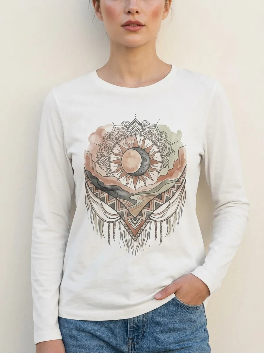 Boho Celestial Mandala T-Shirt