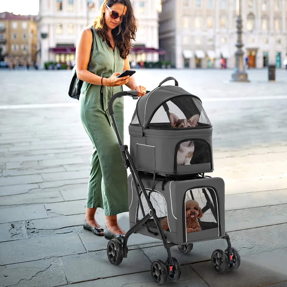 Versatile 2-In-1 Pet Stroller and Carrier Set, Pet Helper for Travel and Daily Use