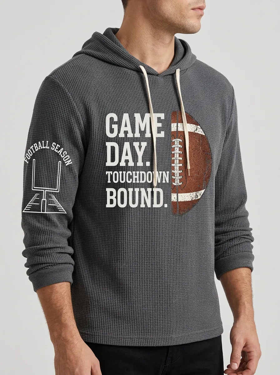 Football Graphic Casual Hoodie