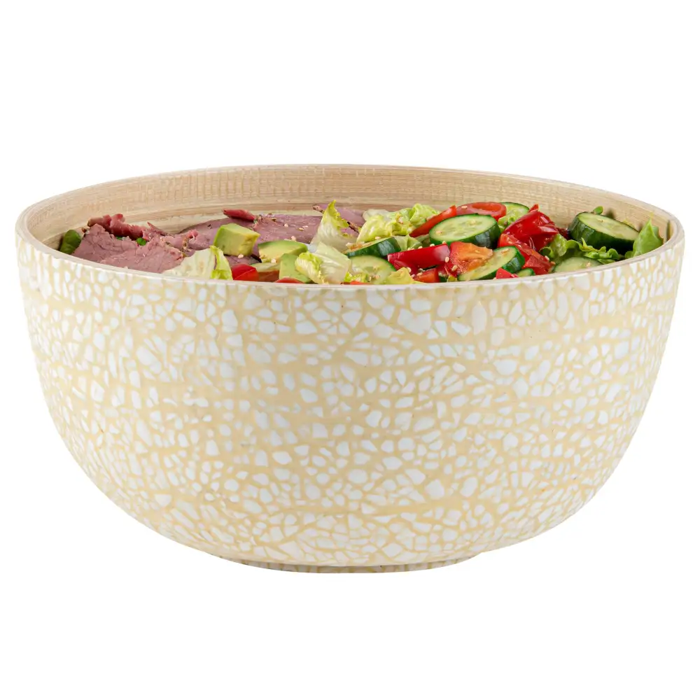 Table Ready Spun Bamboo Salad Bowl