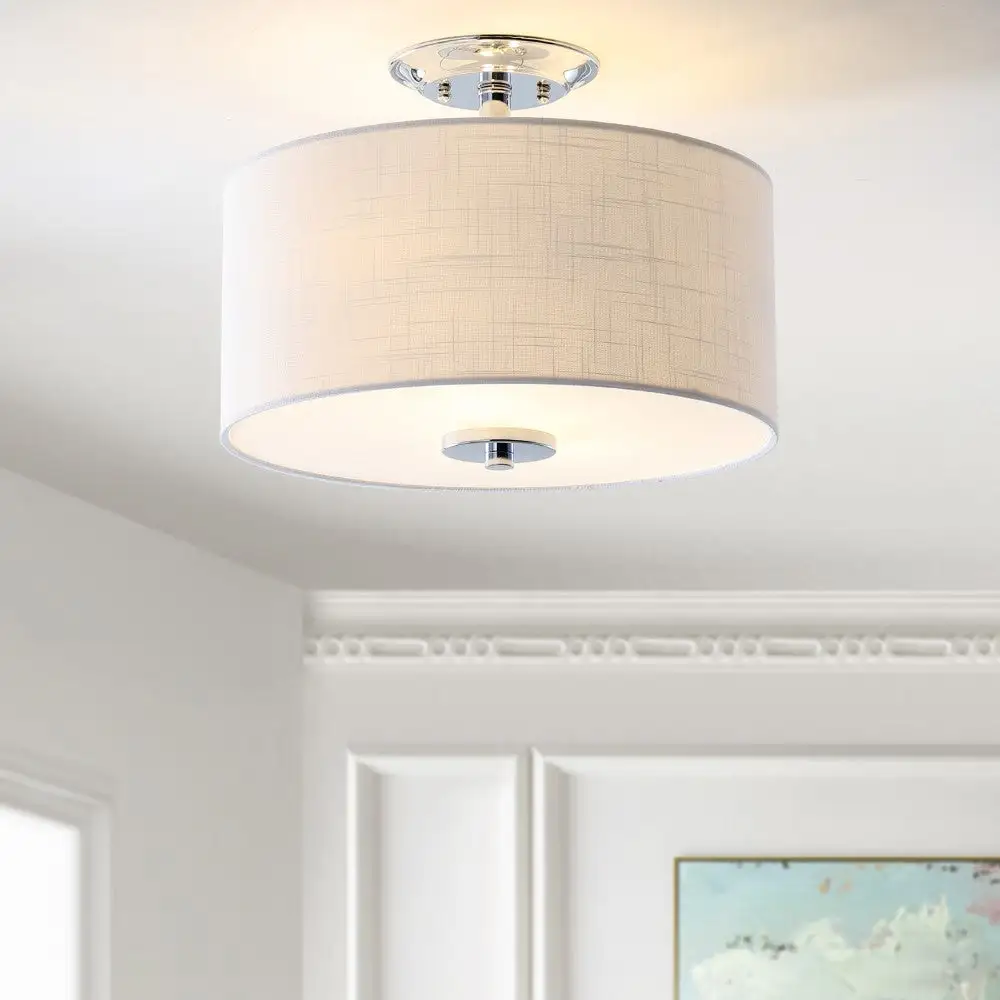 Metal Linen LED Semi-Flush Mount