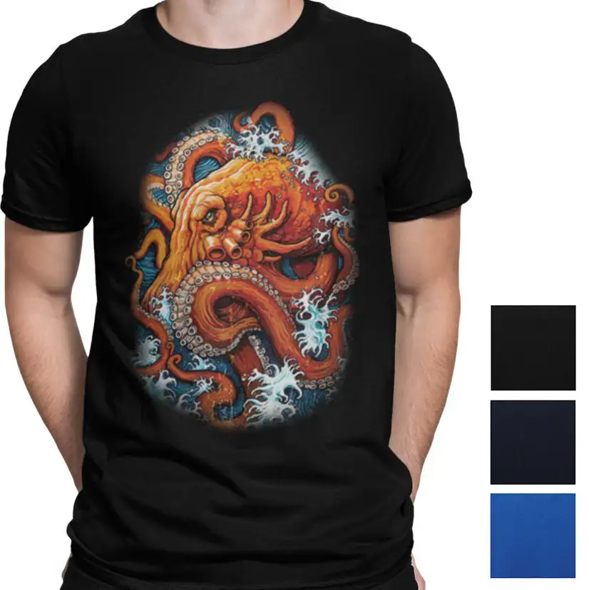 Octopus Wave Graphic Cotton T-Shirt