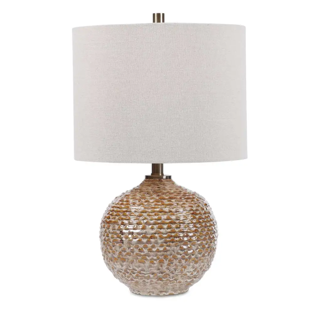 Wavy Ribbed Ceramic Table Lamp
