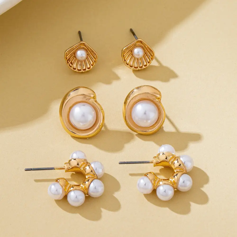 Shell Pearl Seashell Trio arring