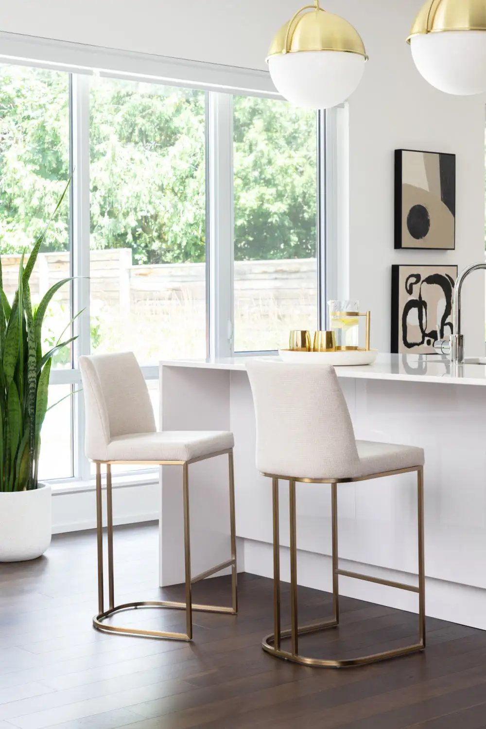 Cantilever Fabric Counter Stool