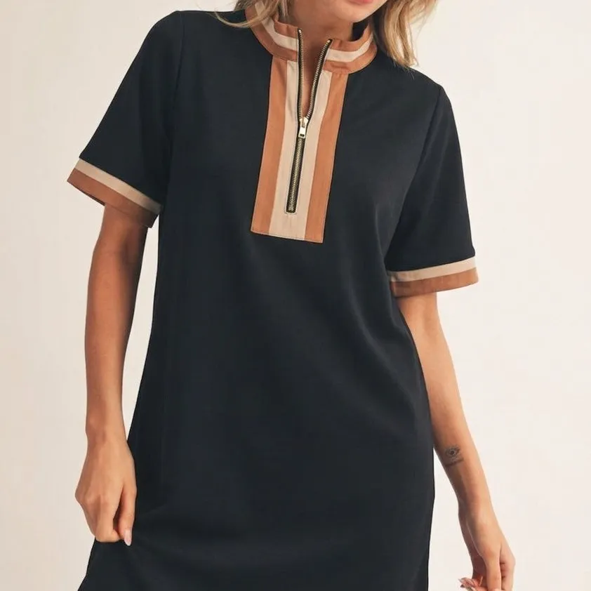 Striped Short Sleeve Dress