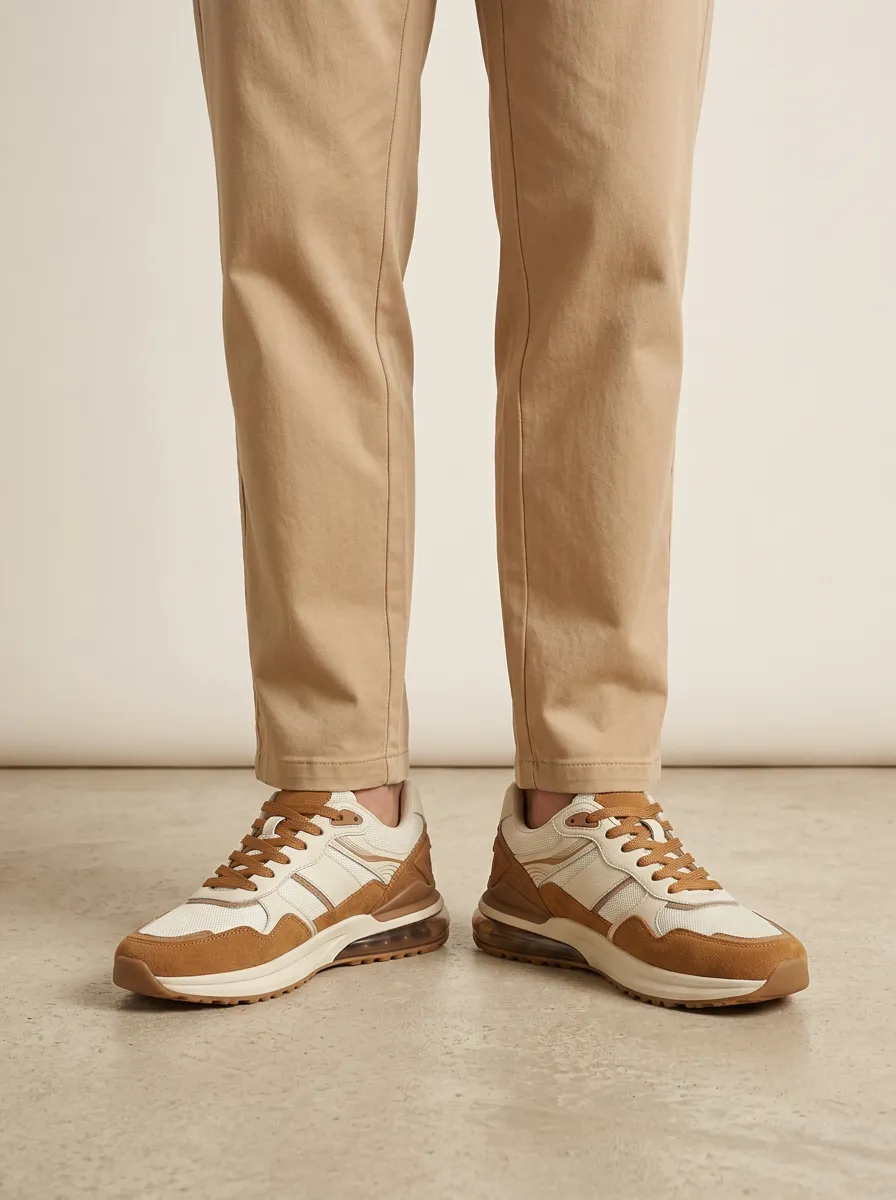Unisex Casual Minimalist Suede Mesh Print Sneakers