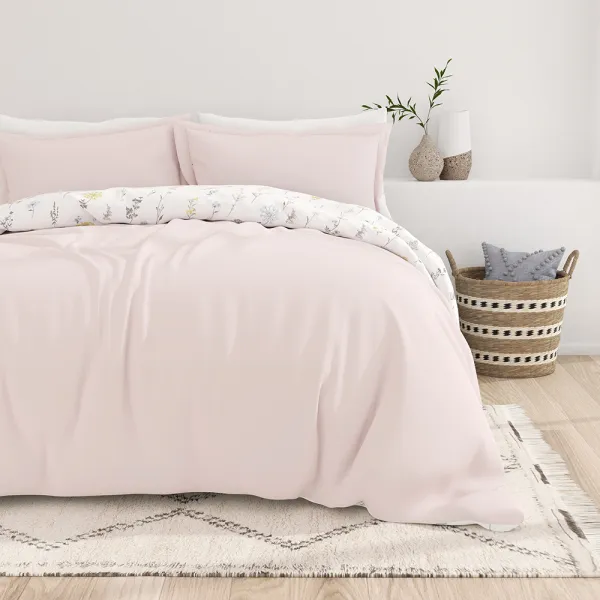 Wildflower Pattern Reversible Duvet Cover Set