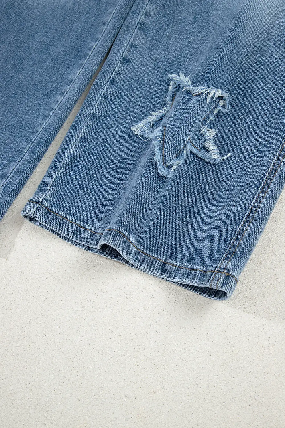 Casual Ribbed Denim Jeans