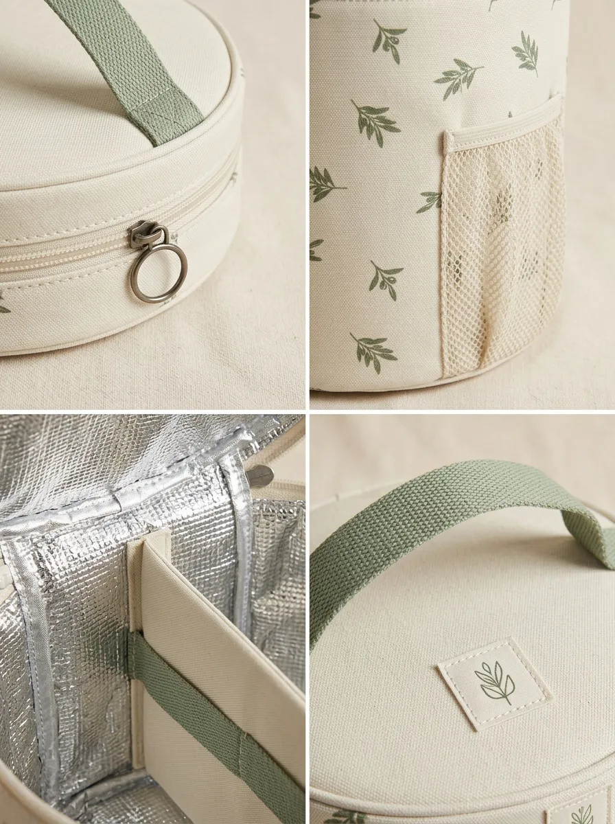Botanical Leaf Pattern Insulated Printed Lunch Bag