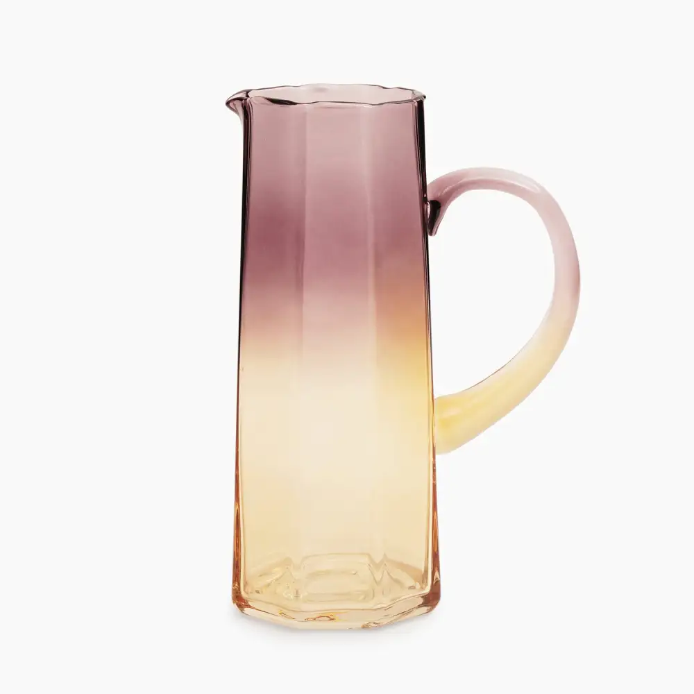 Ombre Textured Glass Pitcher