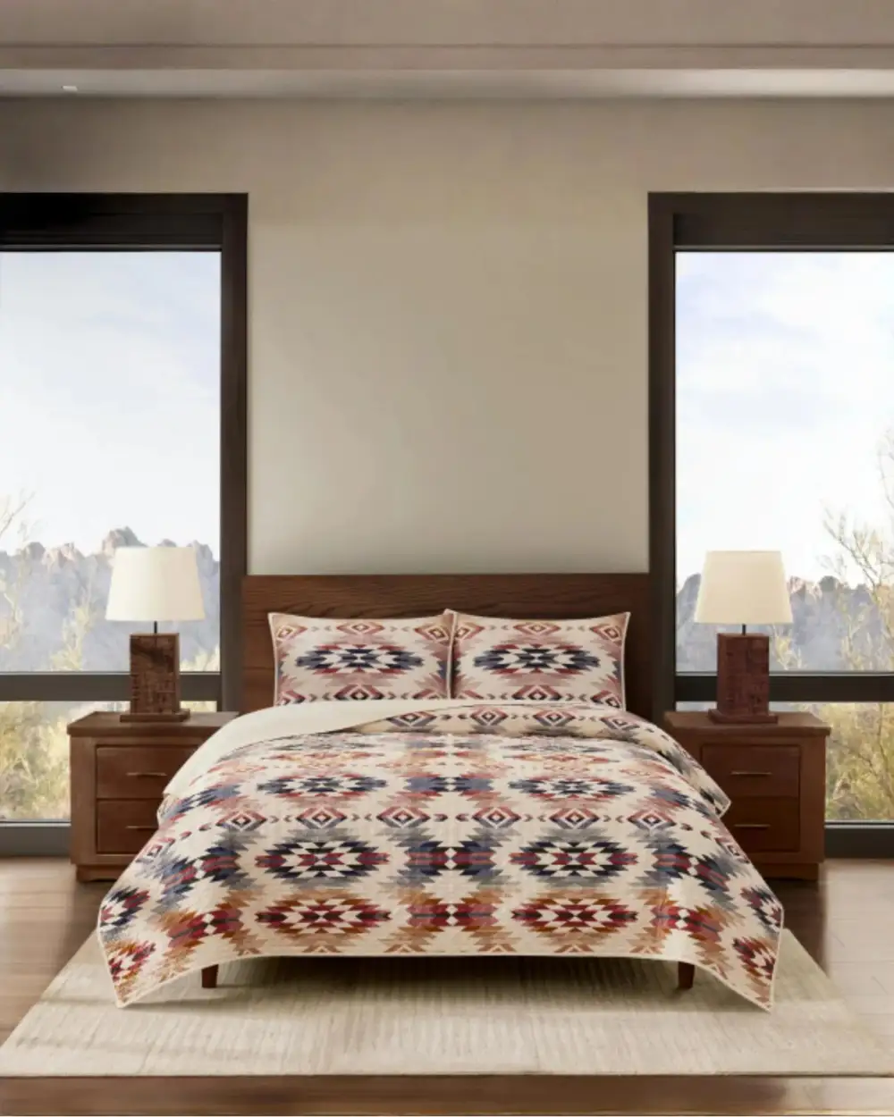 Quilted Geometric Quilt Set