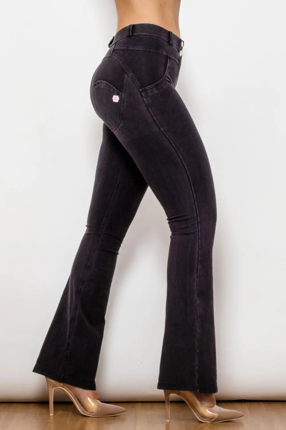 Shascullfites Buttoned Flared Denim Jeans