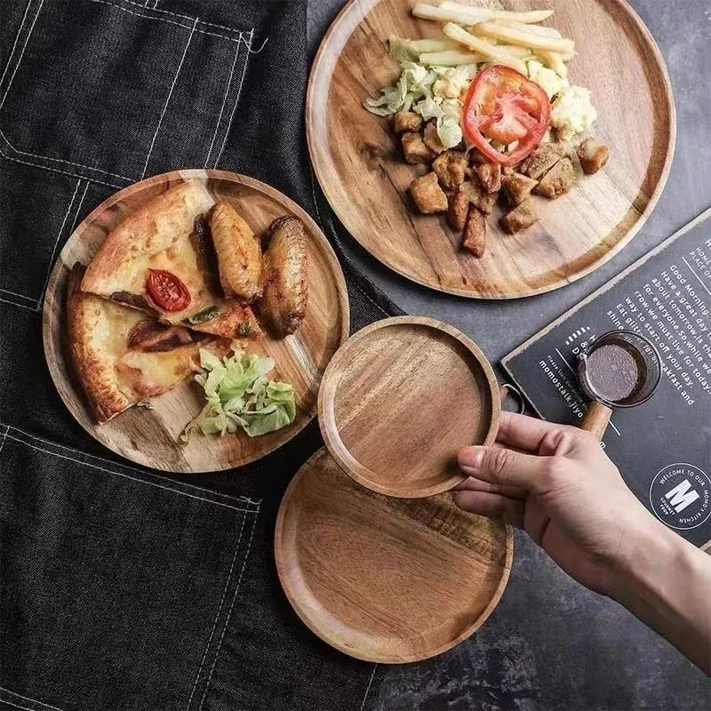 Food-Safe Multi-Purpose Wooden Round Tray