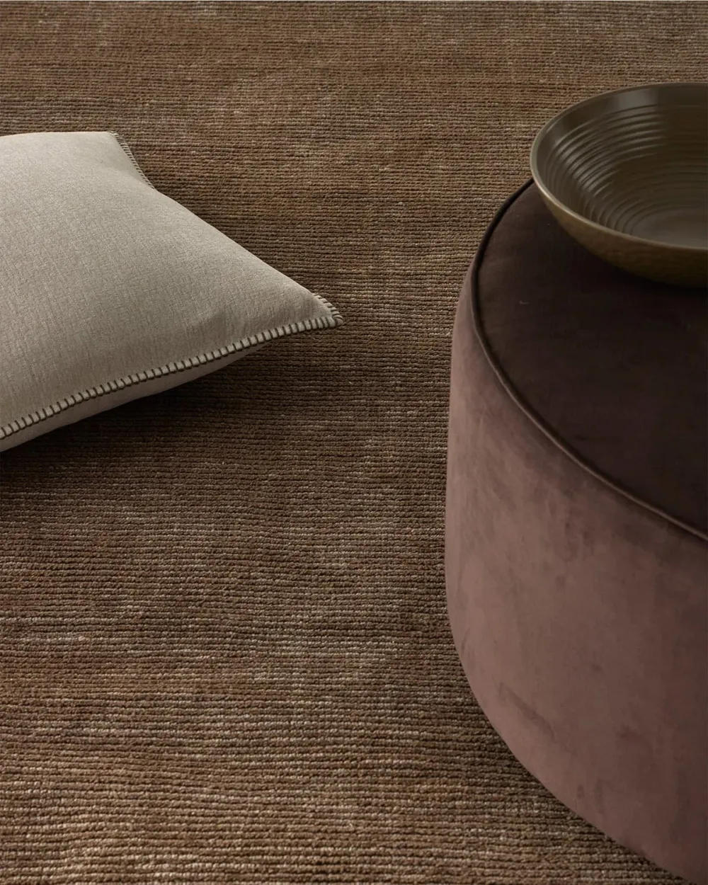Wool Striped Bordered Layered Area Rug