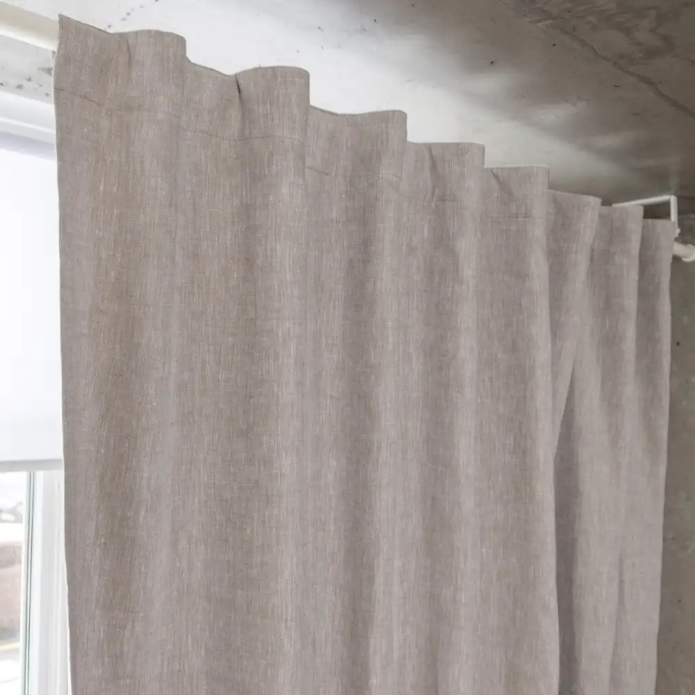 Back Tab Lined Linen Curtain