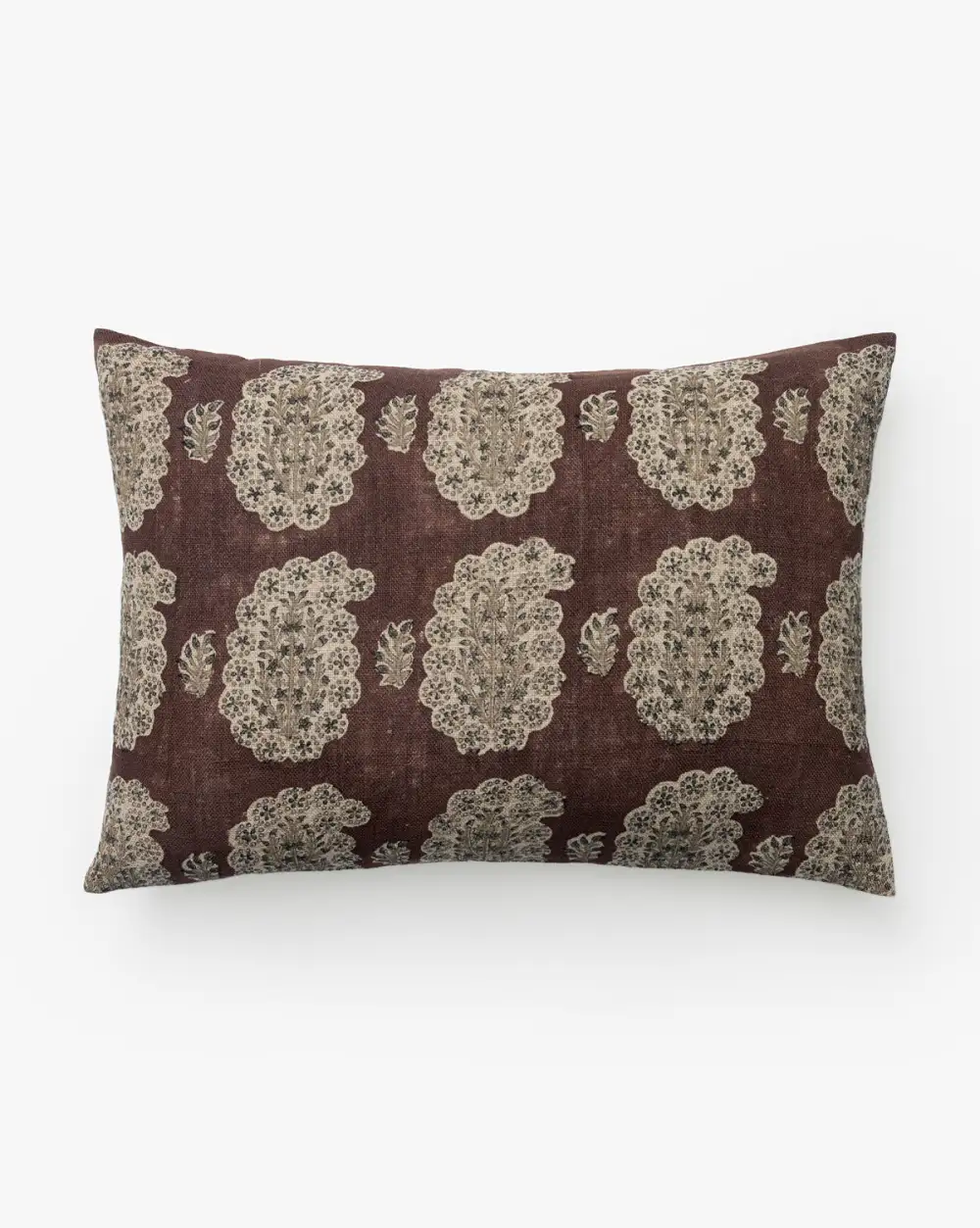 Block-Printed Linen Pillow Cover