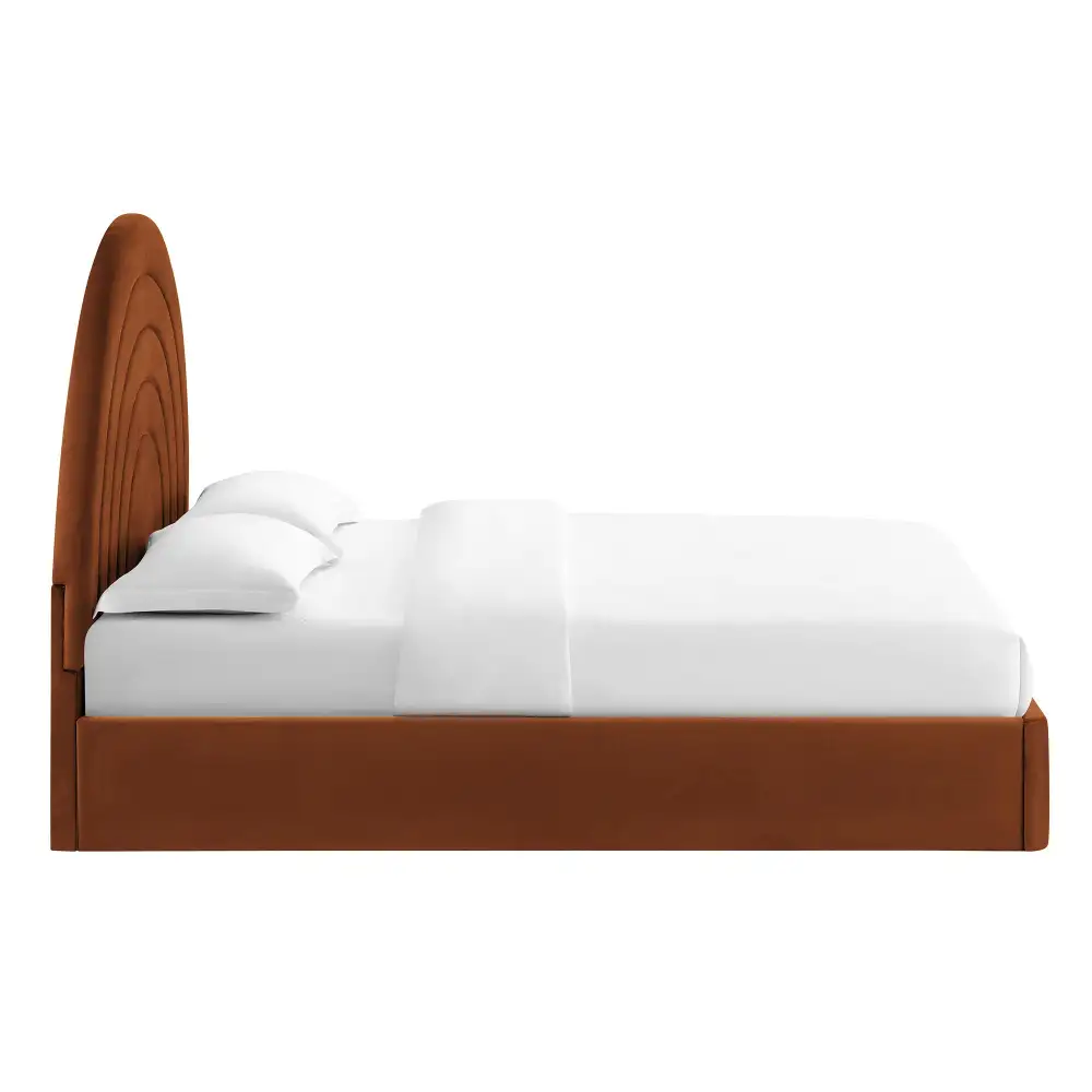 Arched Performance Velvet Platform Bed