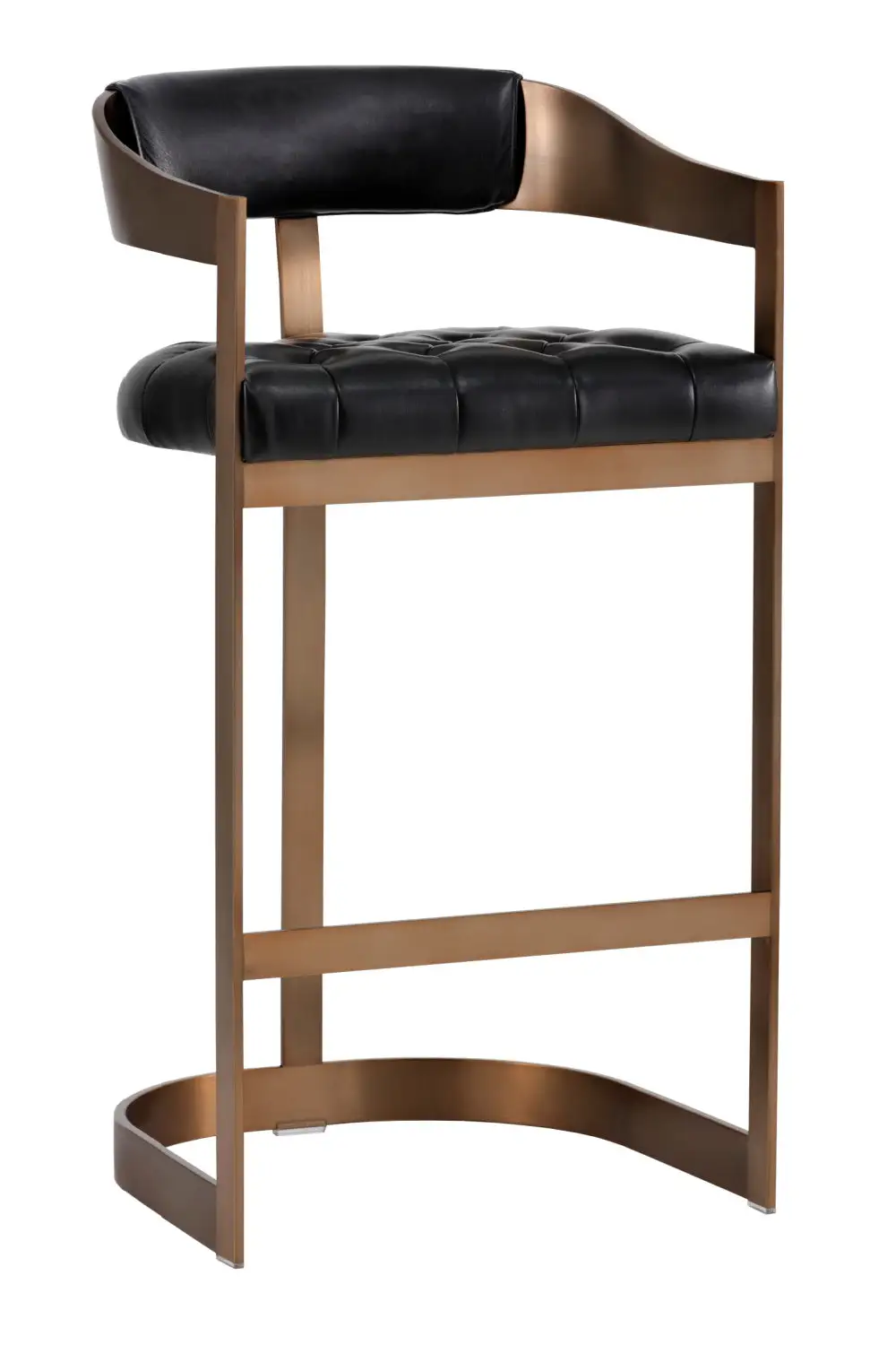 Brass-Frame Bar Stool