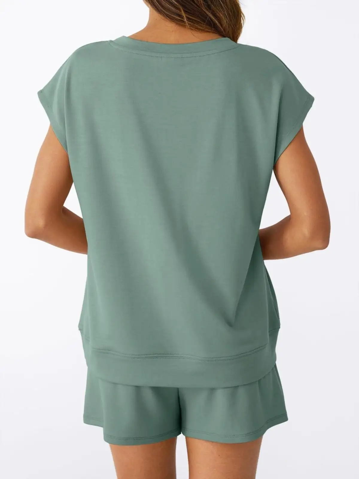 Relaxed Drawstring Pocketed Shirt and Shorts Matching Set