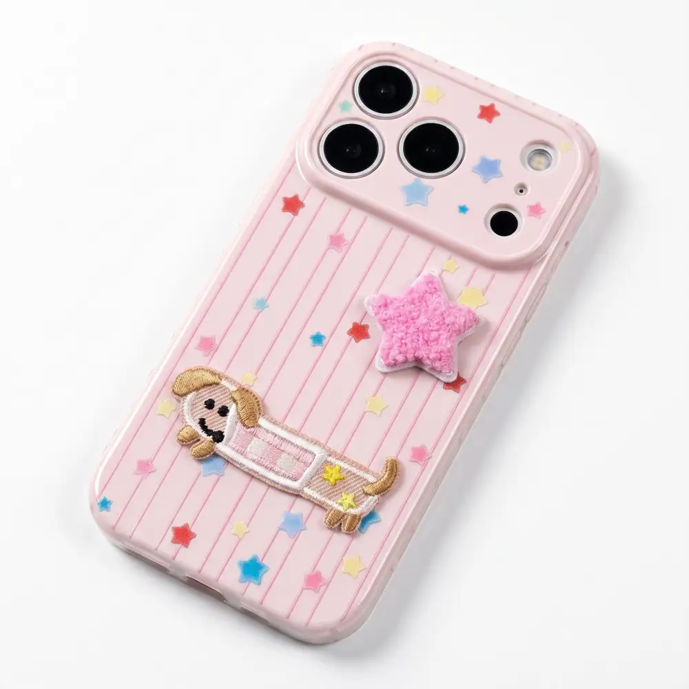 Dog Cat Wrist Strap Textured Phone Case