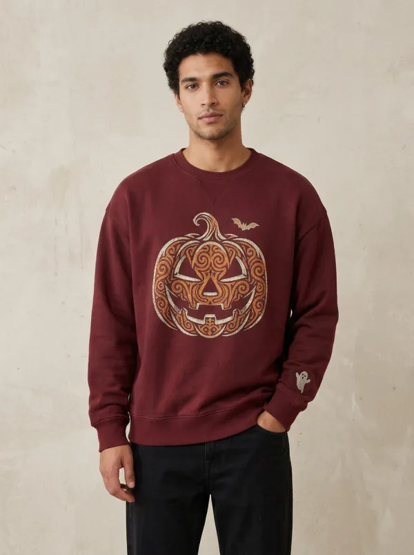 Men's Halloween Pumpkin Swirl Graphic Sweatshirt