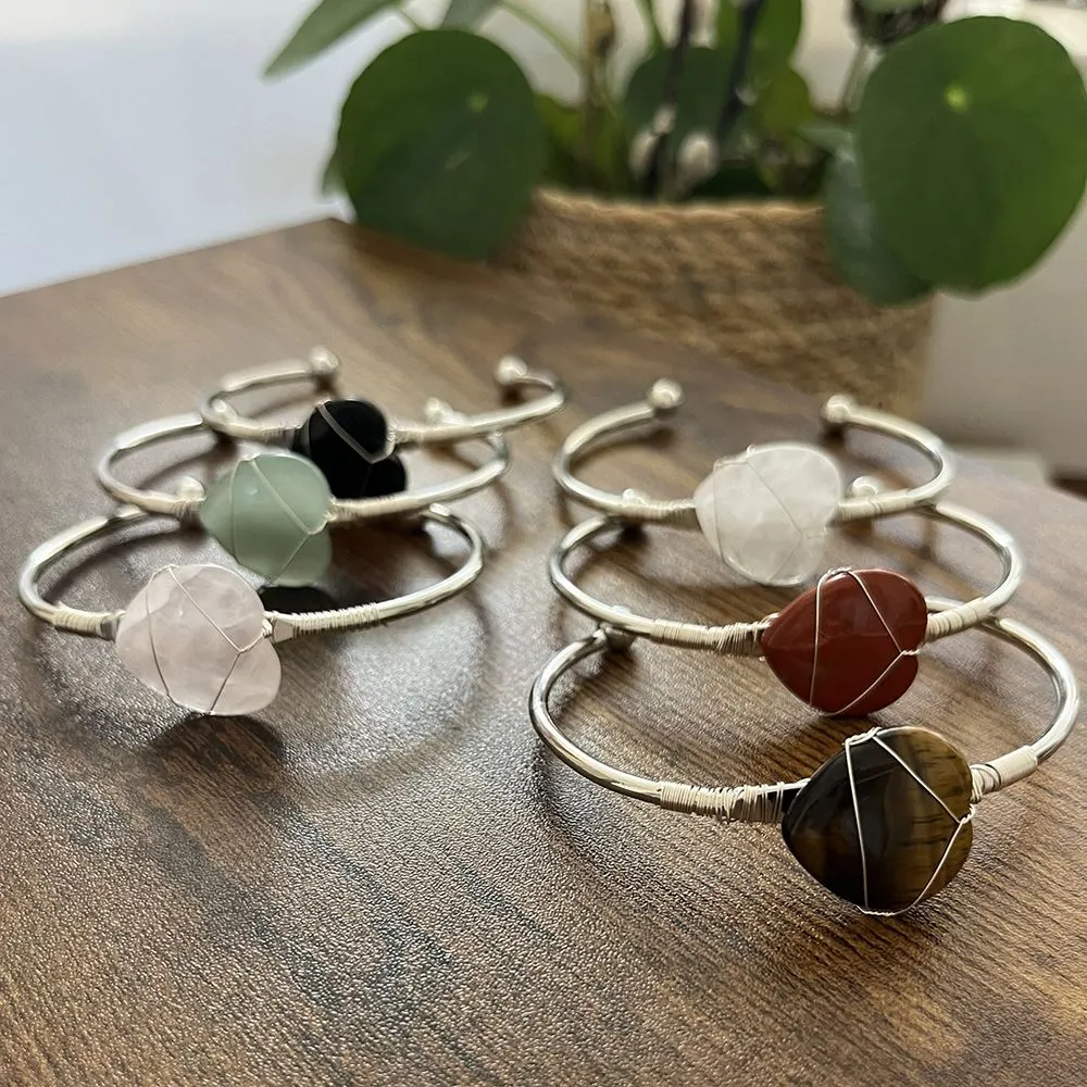 Bangle Heart Crystal Bracelet Bangle