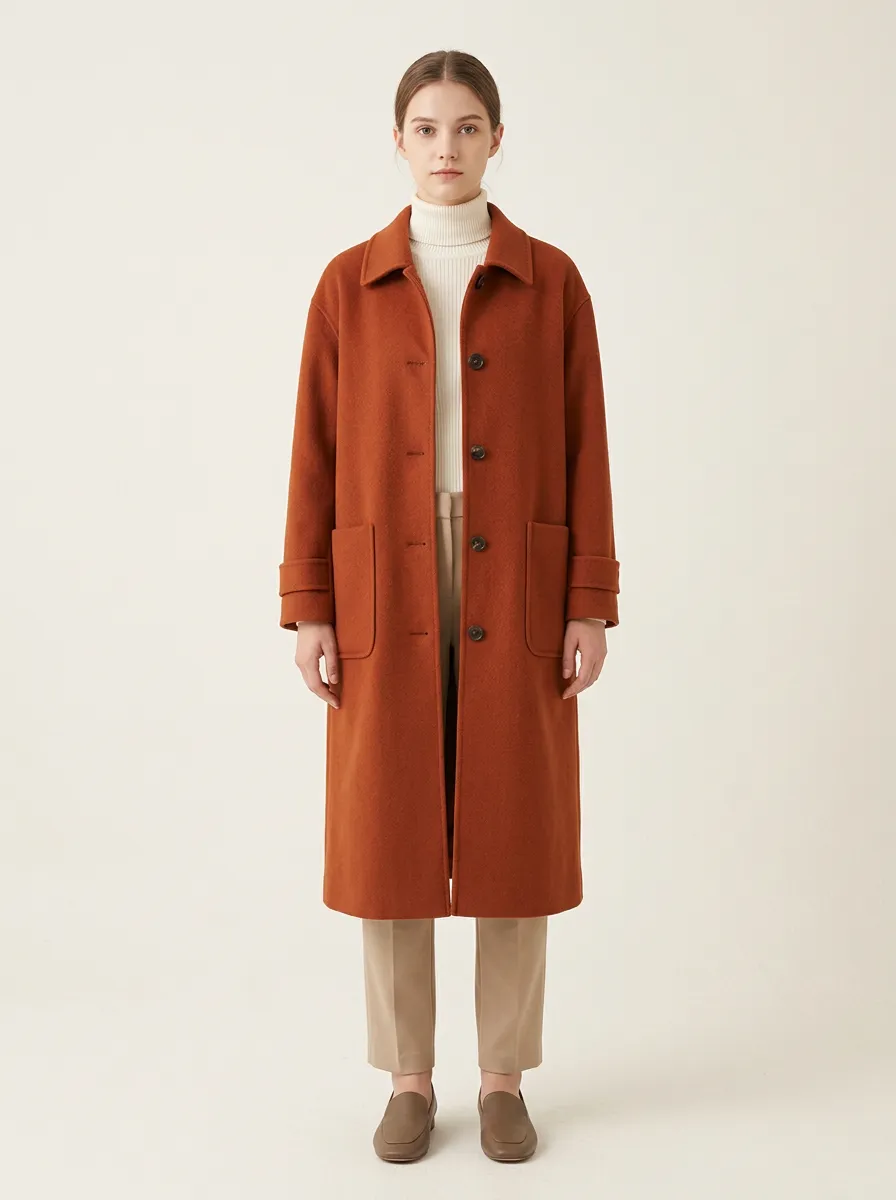 Polished Wool-Blend Outerwear Coat