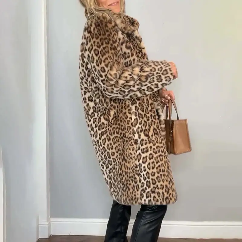 Leopard Plush Layering Jacket