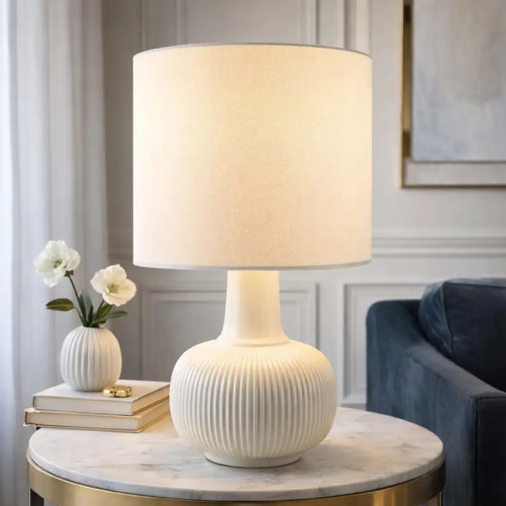Reeded Ceramic Table Lamp