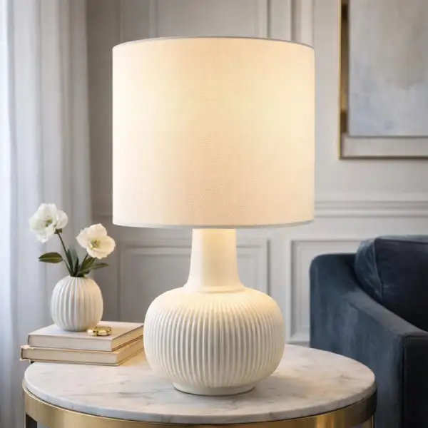 Reeded Ceramic Table Lamp