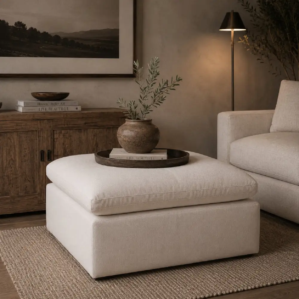 Square Cushioned Modular Ottoman