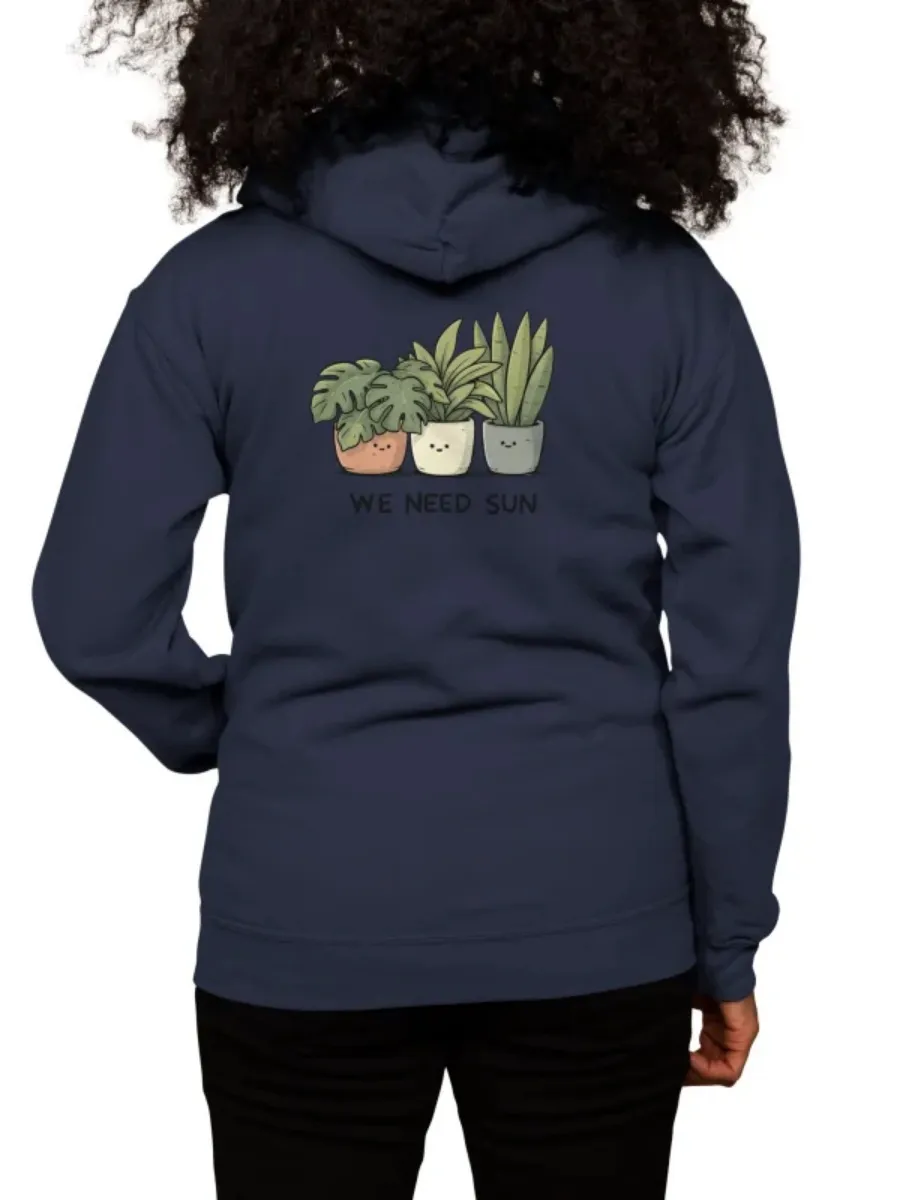 Casual Plant Print Hoodie