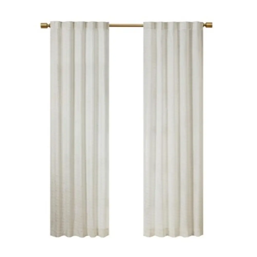 Room Darkening Velvet Striped Back-Tab Curtain Panel Pair