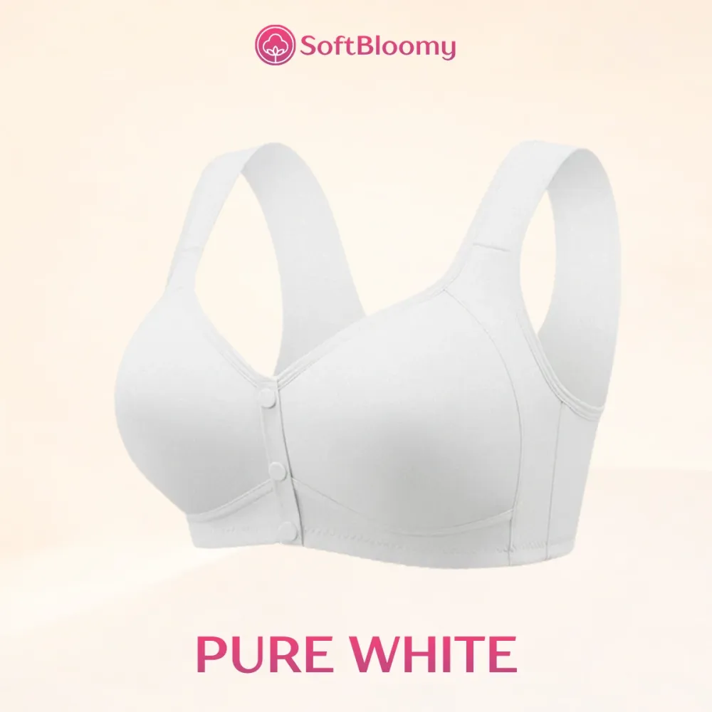 Easy-On Front Closure Cotton Comfort Shaping Bra for Seniors