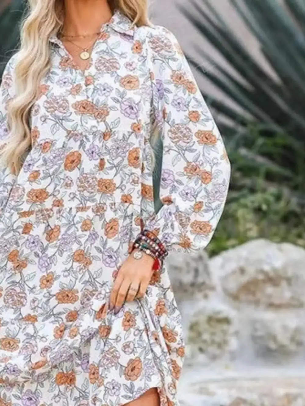 Smart-Casual Floral Midi Dress