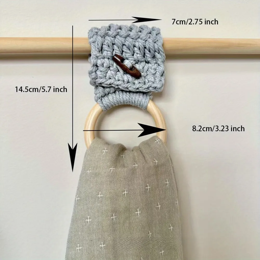 3 Pcs Rustic Crochet Towel Ring