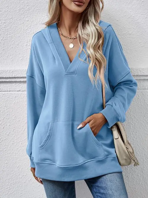 Long-Sleeve Drop-Shoulder Hoodie