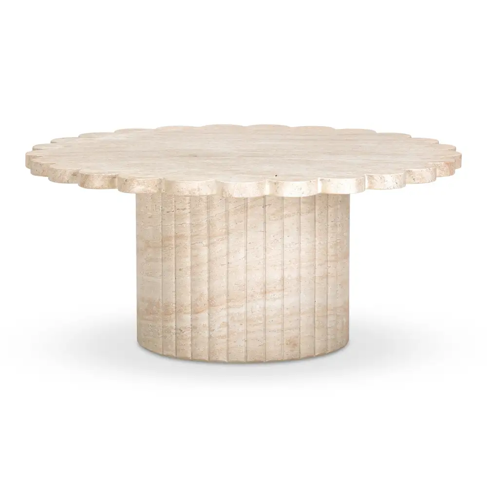 Indoor Outdoor Travertine Concrete Coffee Table