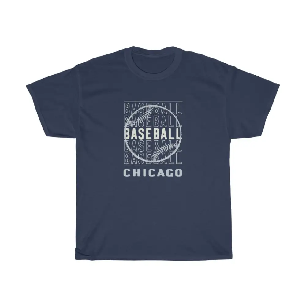 Baseball Chicago with Silver Baseball Graphic T-Shirt