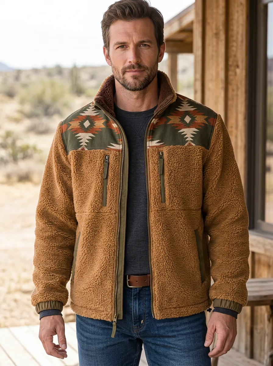 Canyon Trail Aztec Profile Men's Western Fleece Jacket