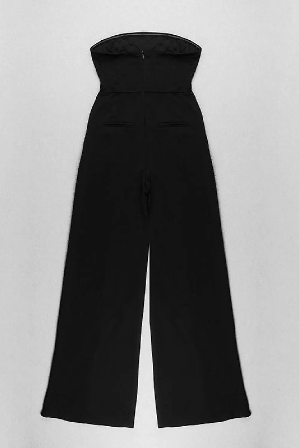 Strapless High Waisted Wide Leg Jumpsuit