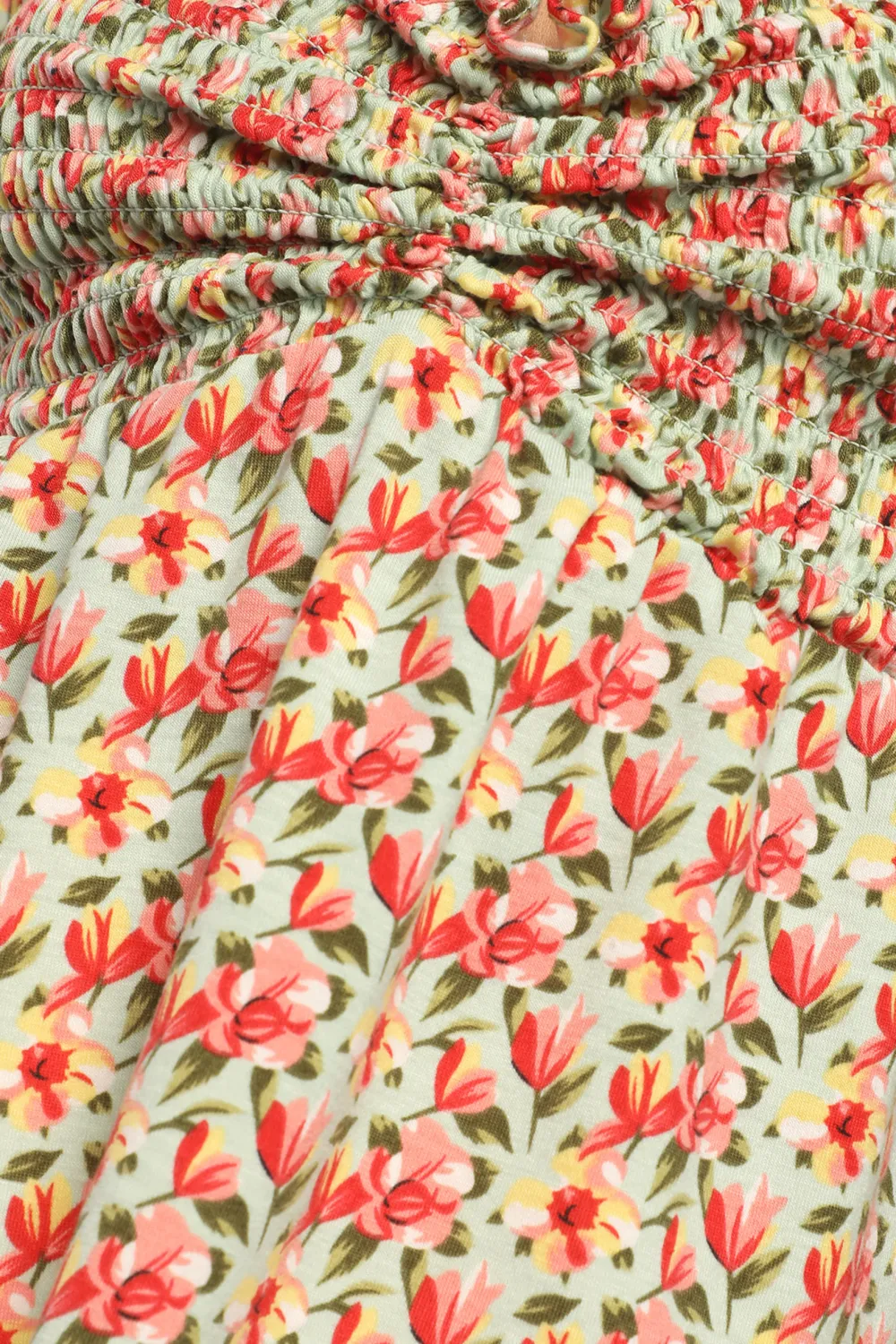 Casual Style Sage Floral Short Sleeve Top