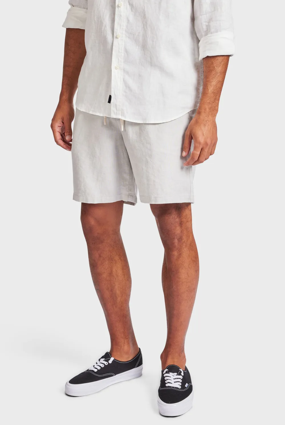 Minimalist Solid Linen Blend Casual Everyday Shorts