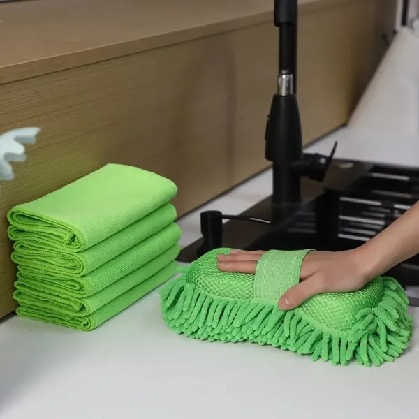 Super Absorbent Chenille Sponge Microfiber Car Wash Towel Set