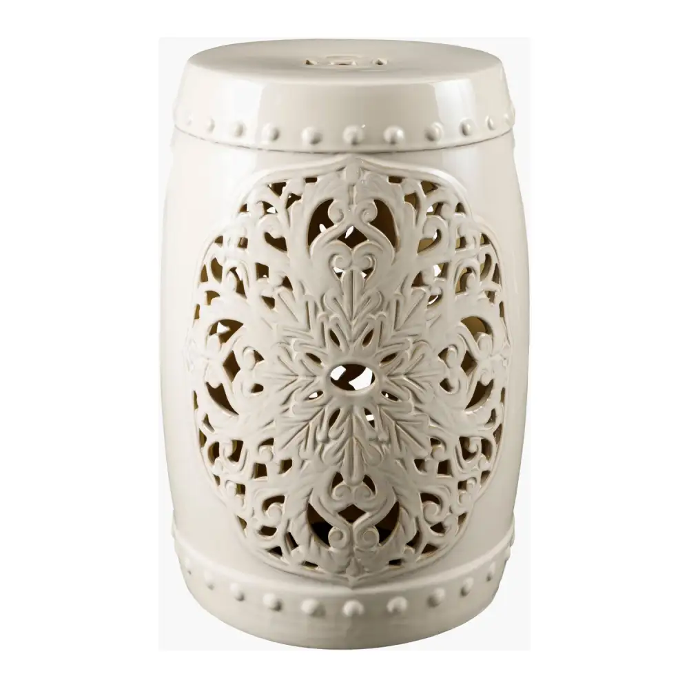 Ceramic Carved Outdoor Stool