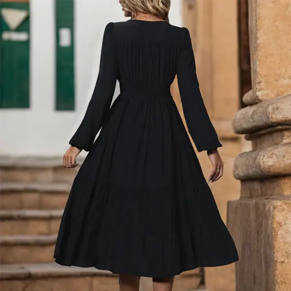 Women's V-Neck Ruffled Maxi Dress