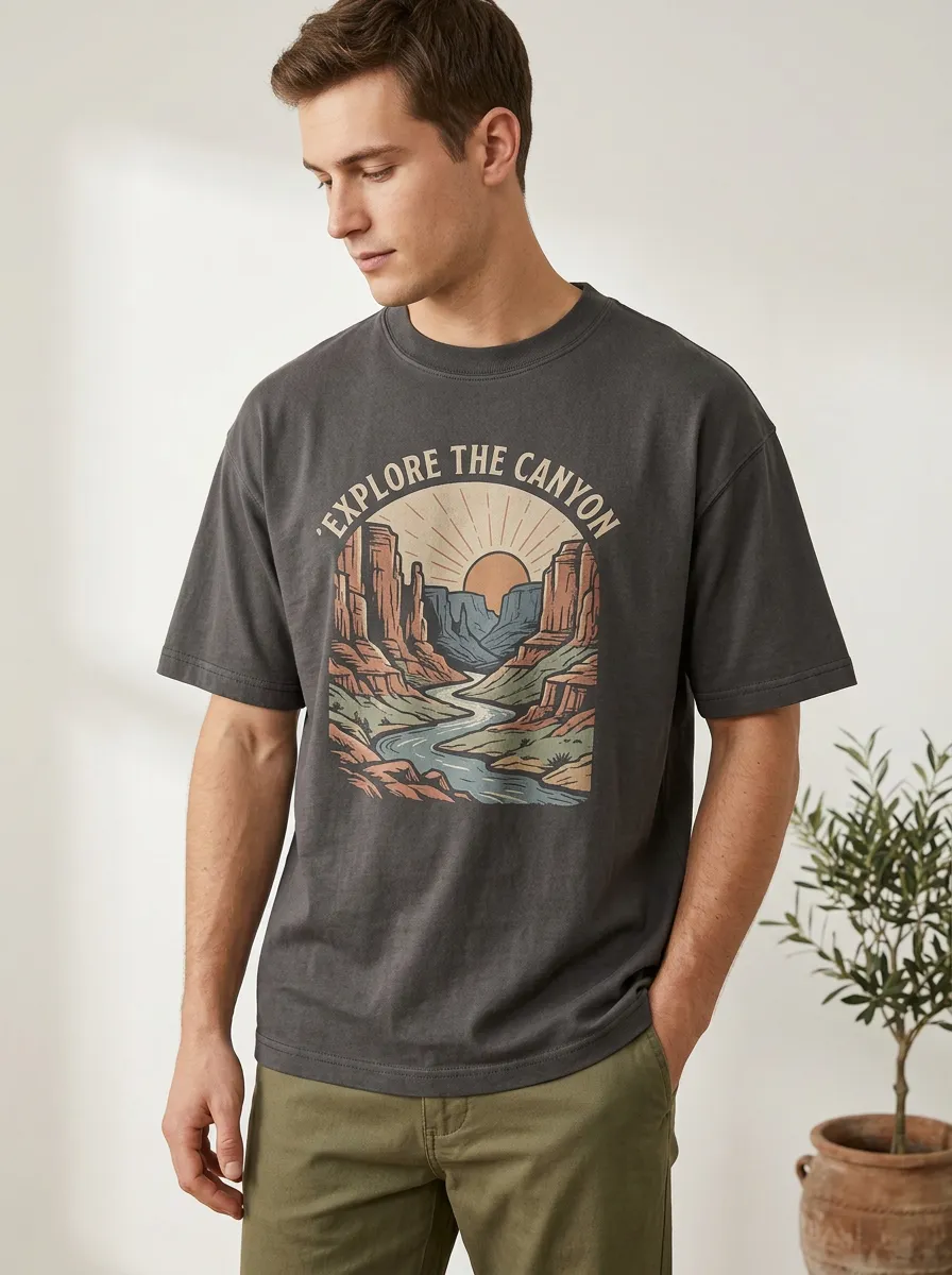 Men's Canyon Landscape Adventure Graphic T-Shirt