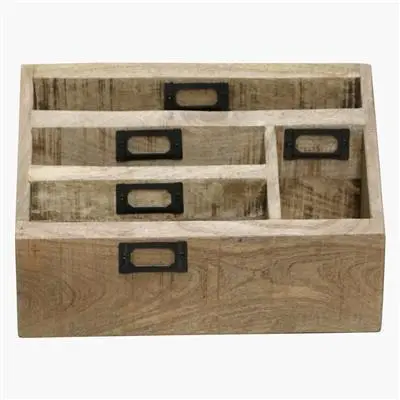 Wood Metal Desk Mail Organizer